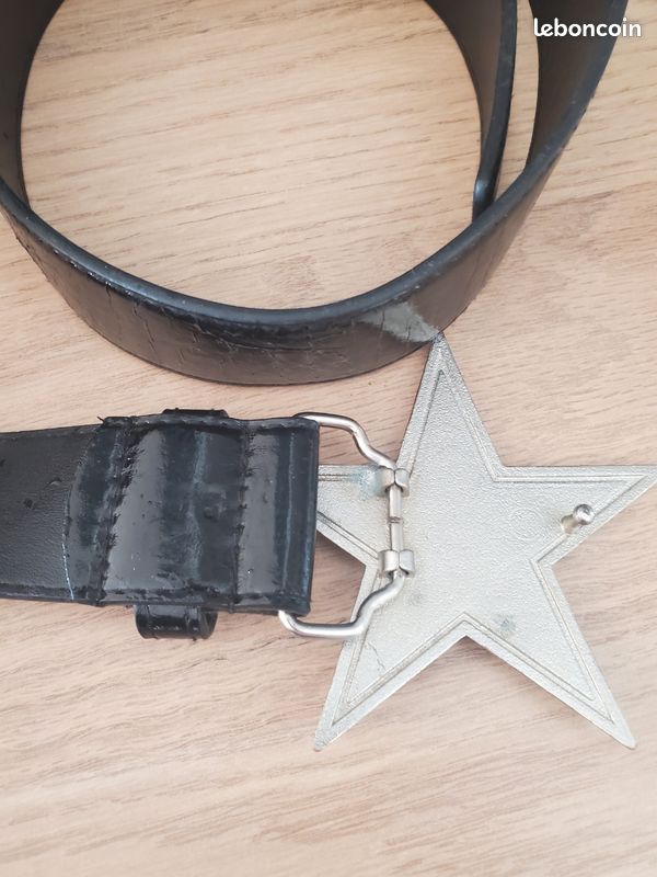 Boucle De Ceinture Vintage Cadillac Chromée - Étoiles Et Rayures - Occasion TB