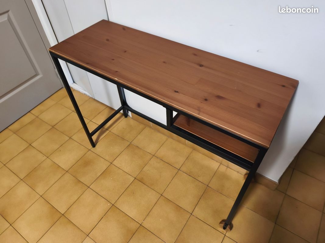 Table console / Bureau IKEA style industriel (100x36x75 cm) (image 3)