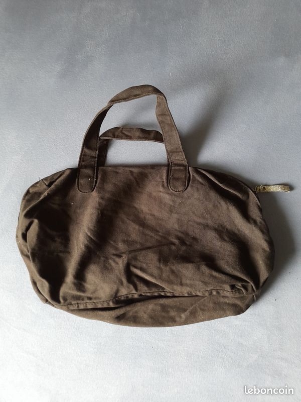 Sac à main noir en toile (image 3)