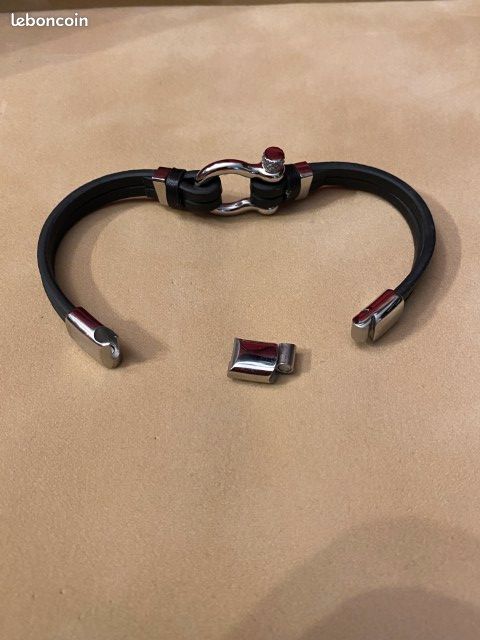 Bracelet Homme Marin Rouge En Acier Chirurgical - Neuf Sous Blister - Marque Anartxy