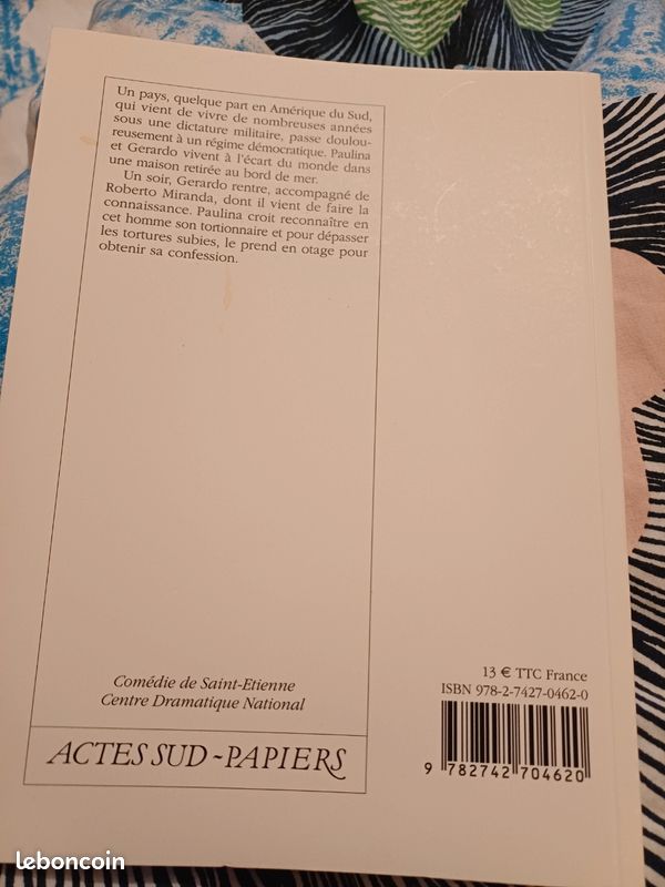 La Jeune Fille et la mort, Ariel Dorfman, Actes Sud-Papiers, théâtre (image 2)