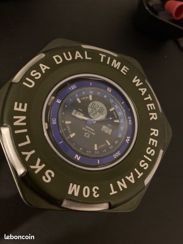 Montre skyline dual time rubbe (image 1)
