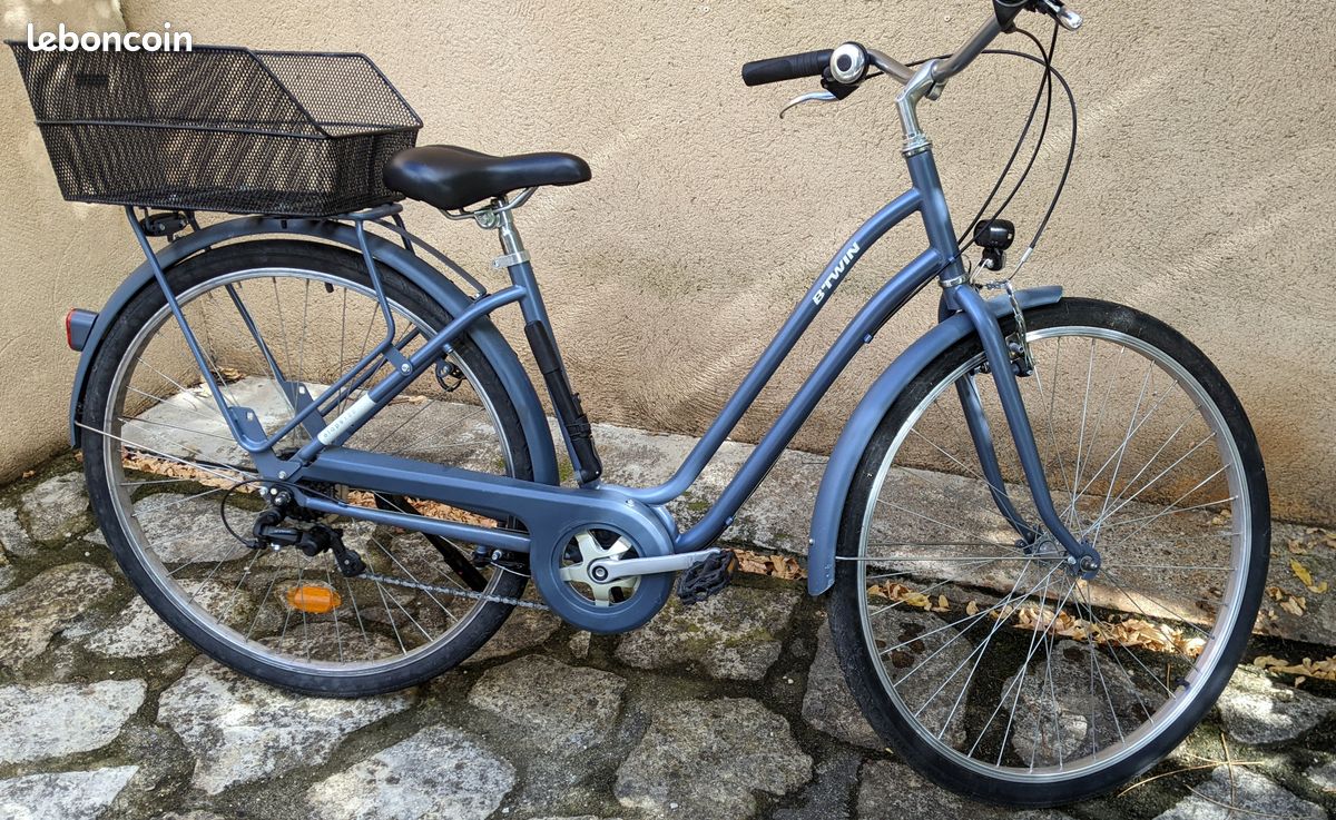 Vélo Elops 120 City Bike CITY BIKE ELOPS 120 LOW FRAME Blue Decathlon