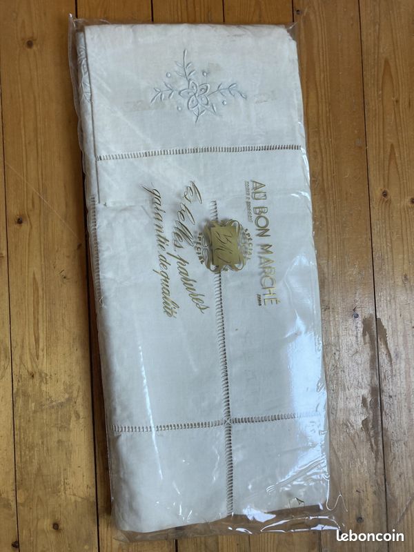 Drap plat en lin | Drap plat à volant