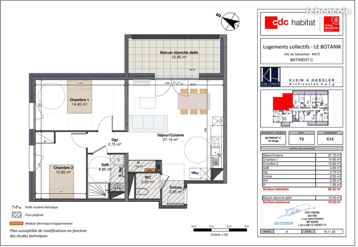 Appartement 3 pièces 65 m² · à Metz · 65 m² · 873 €