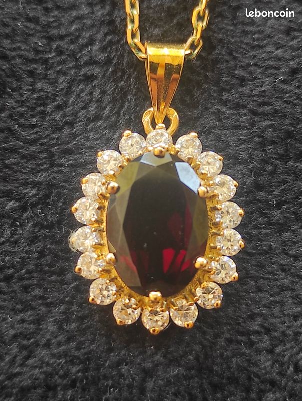 Pendentif or 18 carats et rubis (image 1)