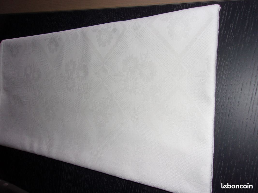 Duo d'anciennes serviettes damassé monogrammes CA - Le Grenier de Lisette