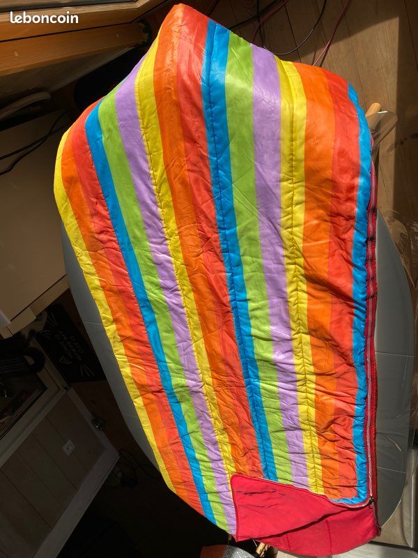 Ancien Sac De Couchage Vintage En Linge, Pour Lit Simple 90 Cm