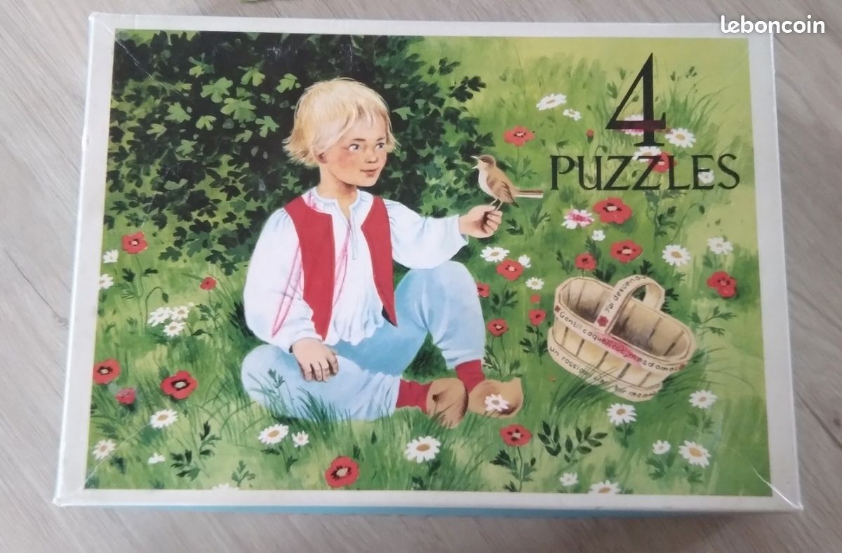 Lot de 4 puzzles vintage années 60 (image 1)