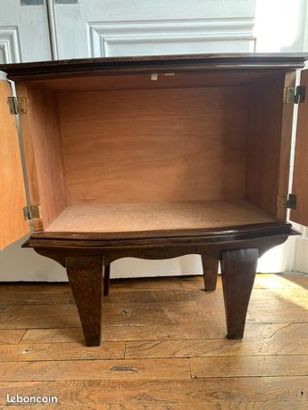Table De Chevet En Bois Acajou Style Années 20-30 - Pièce Reconditionnée