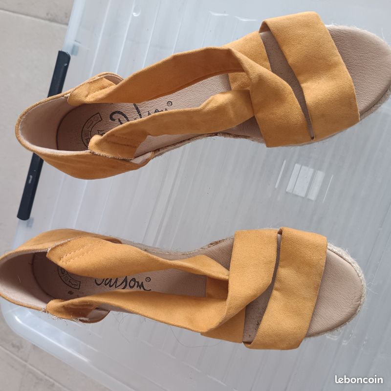 Fit Espadrilles Espadrilles Jaune Moutarde Lucky Top Girls Suede