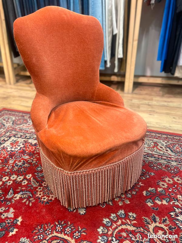 Fauteuil crapud vieux rose - chauffeuse (image 2)