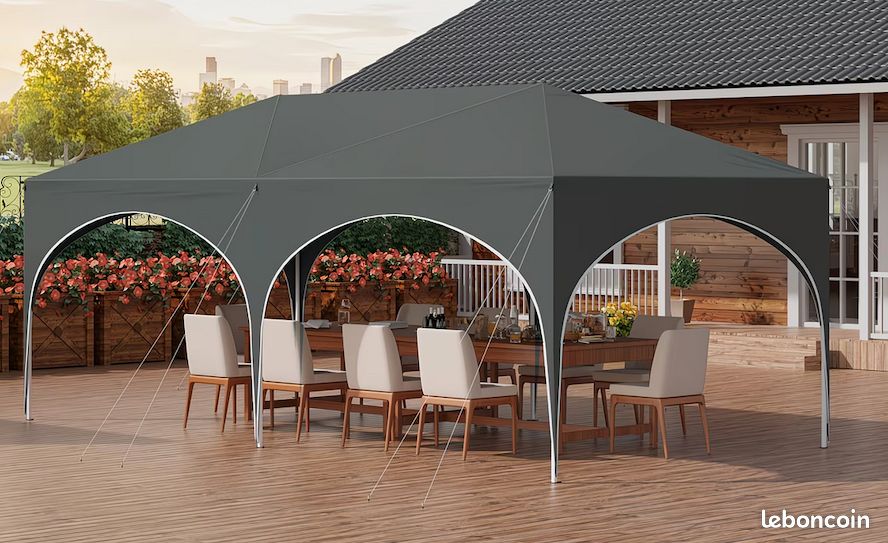 Pergola – Barnum – Tonnelle 3x6m – avec côtés (Beige, Bleu, Vert ou Gris) - Livraison gratuite en 4 jours ⭐⭐⭐ (image 5)