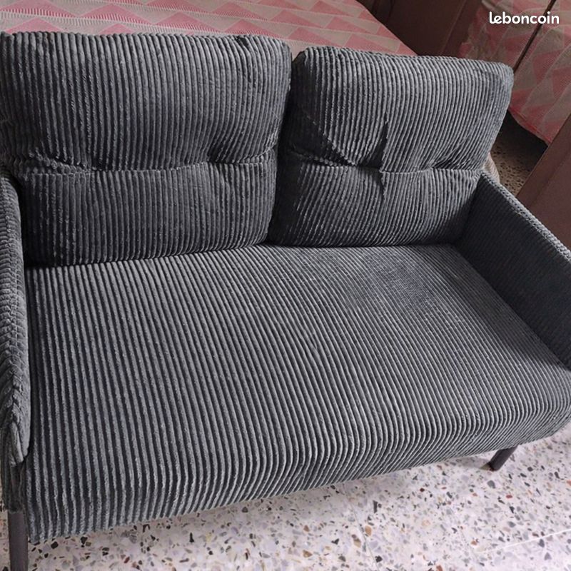Banquette 2 places velours (image 3)