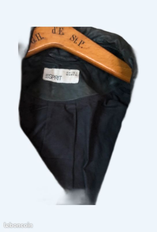 Blouson en cuir gris (image 2)