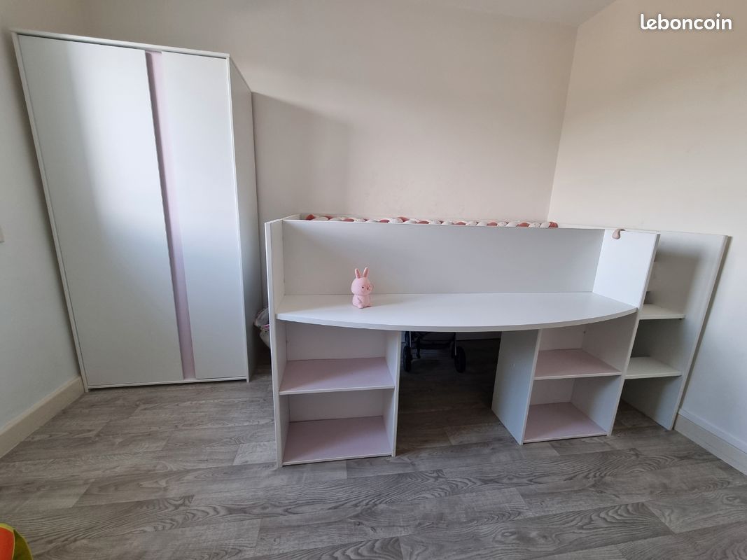 Lit enfant combiné 90x200 avec armoire (image 3)