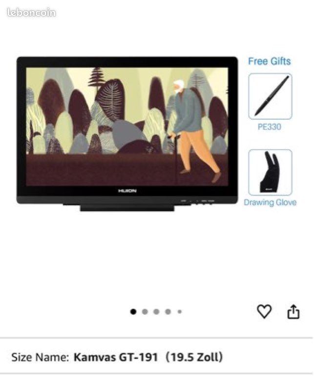 HUION Tablette Graphique avec écran, KAMVAS GT-191 V2 Moniteur