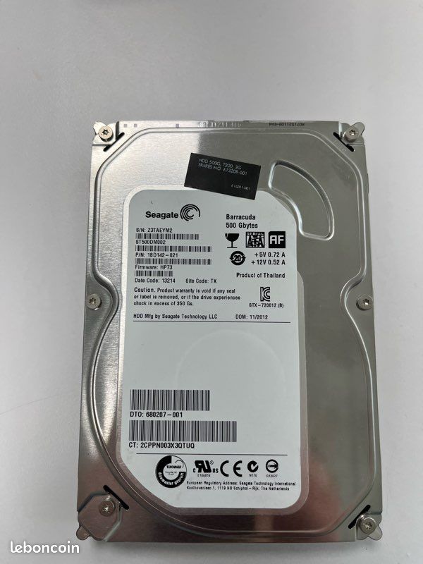 Disque Dur Interne Seagate 500Go - 2.5 Pouces SATA - Modèle ST9500325ASG - Occasion