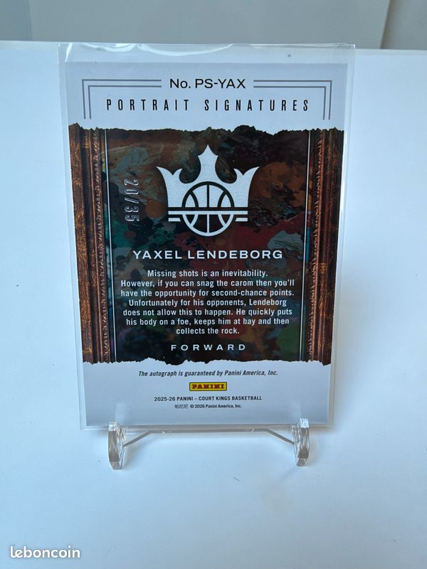 Carte NBA Auto Yaxel Lendeborg Court Kings /35 (Warriors) - PRIX FLASH (image 2)