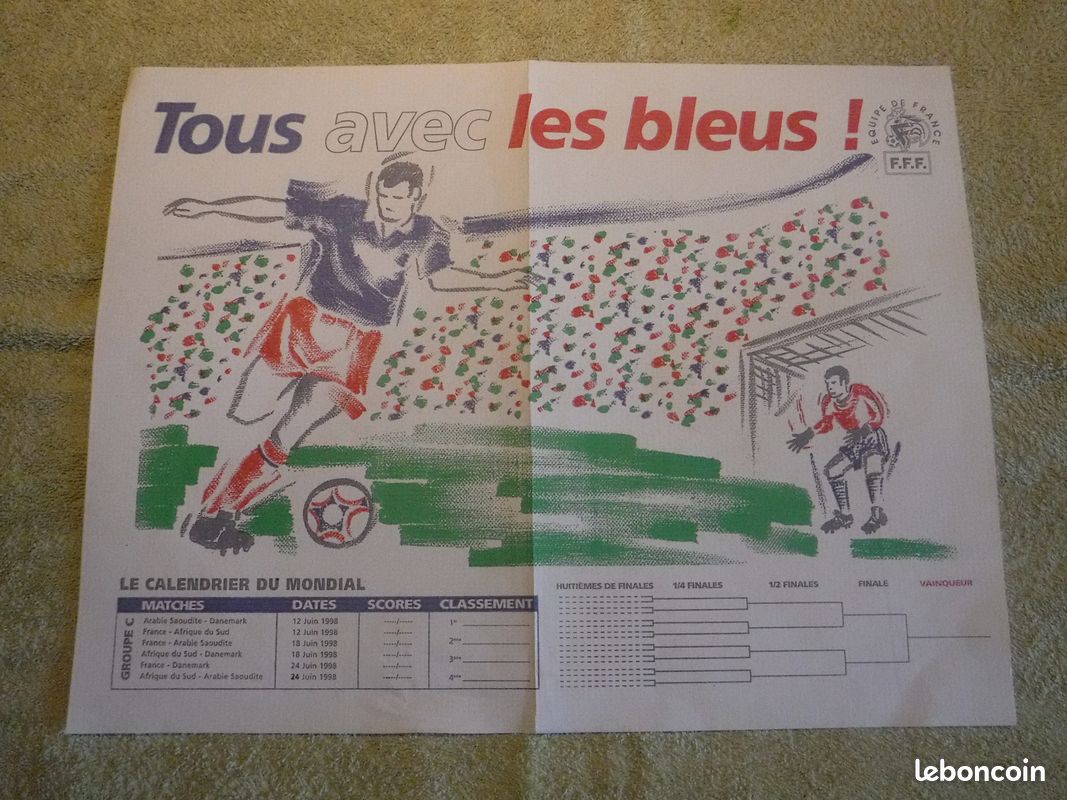 Calendrier du mondial 1998 (image 1)