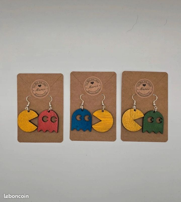 Boucles d'oreilles Pac Man (image 1)