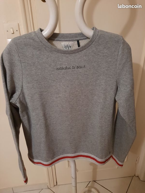 Sweat fille IKKS Taille L (12-13ans) gris clair (image 1)