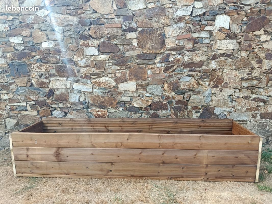 Grande jardinière en bois de terrasse 240x60x45 (image 1)
