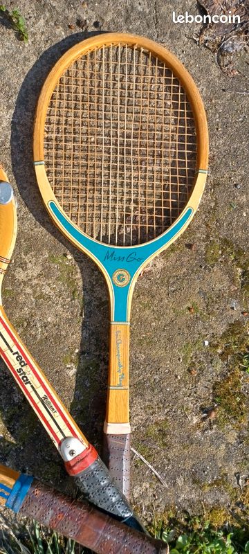 Raquette De Tennis Vintage Monarch - Cadre Stratifié Frêne - Ancienne Toute D'origine - Très Bon état