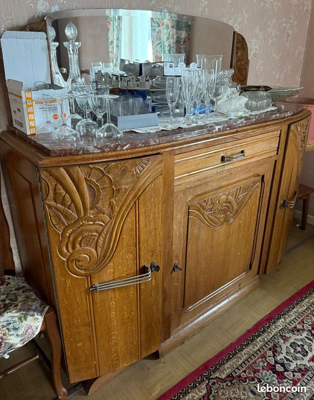 Buffet Napoléon III Georges Monbro Acajou Marbre Blanc