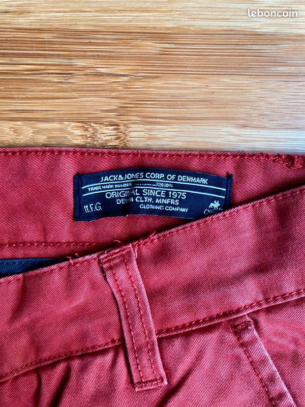 Pantalon Décontracté Homme Hugo Boss - Laine Extra Slim Rouge - Taille US 32 (IT 48) - Neuf Avec étiquettes