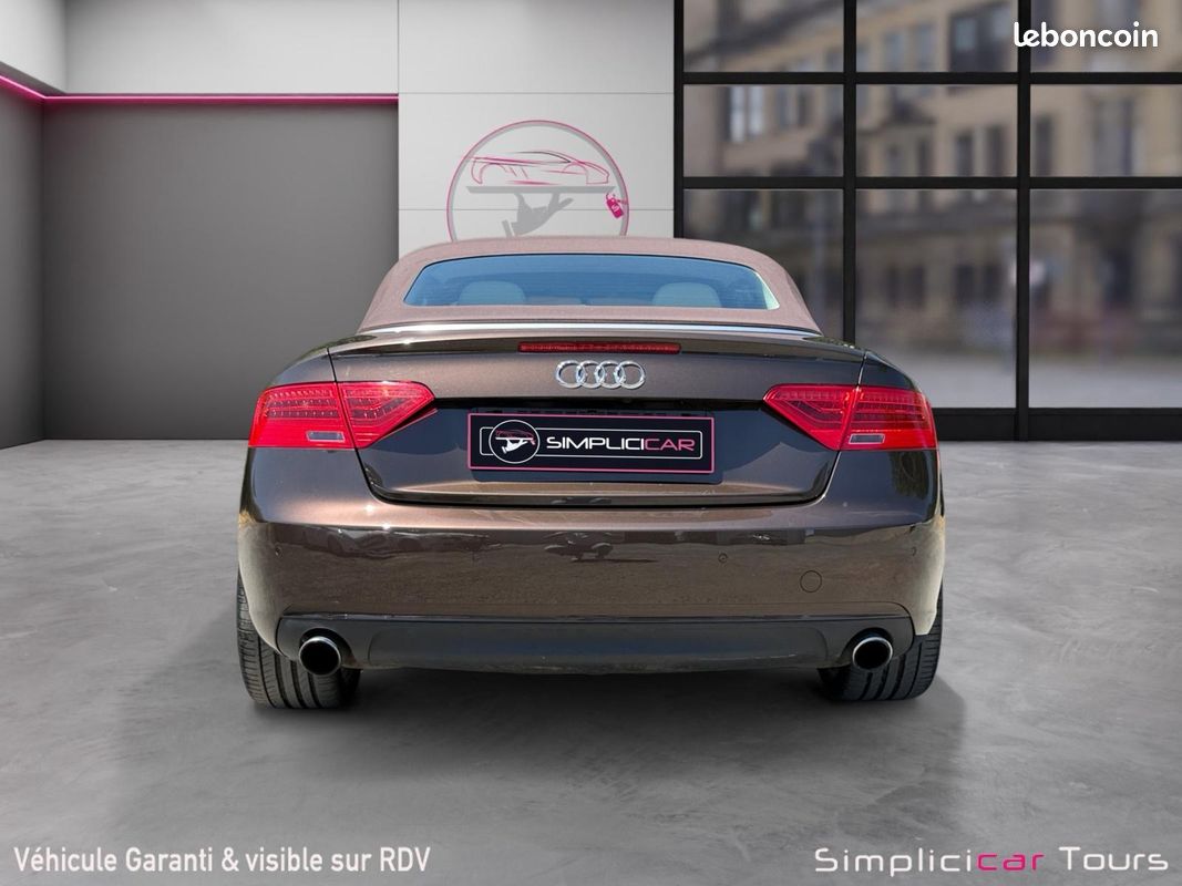 AUDI A5 FACELIFT CABRIOLET 2.0 TFSI 211 S LINE MULTITRONIC 211Ch CONFIGURATION RARE SONO B&O SIEGES CHAUFFANTS CLIM AUTO BI ZONE TELEPHONE AUDIO BT Garantie 12 mois (image 4)