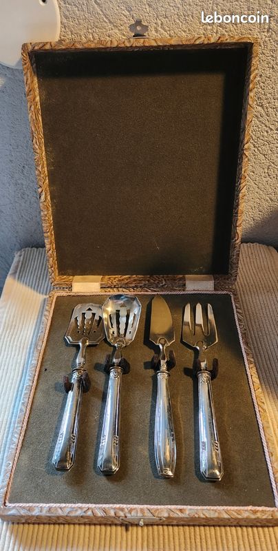 Service à Poisson Art Déco Argenté – Coffret Ancien – Pièce De Collection