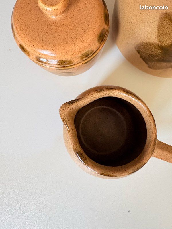 Service à café/thé Sarreguemines Trèfle en grès – 10 tasses – Vintage (image 8)