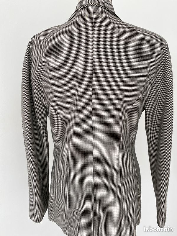 Veste taille 42 lainage couleur noire et blanc pied poule (image 2)