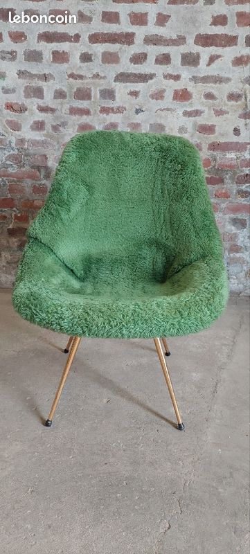 Fauteuil moumoute années 60 vintage (image 2)
