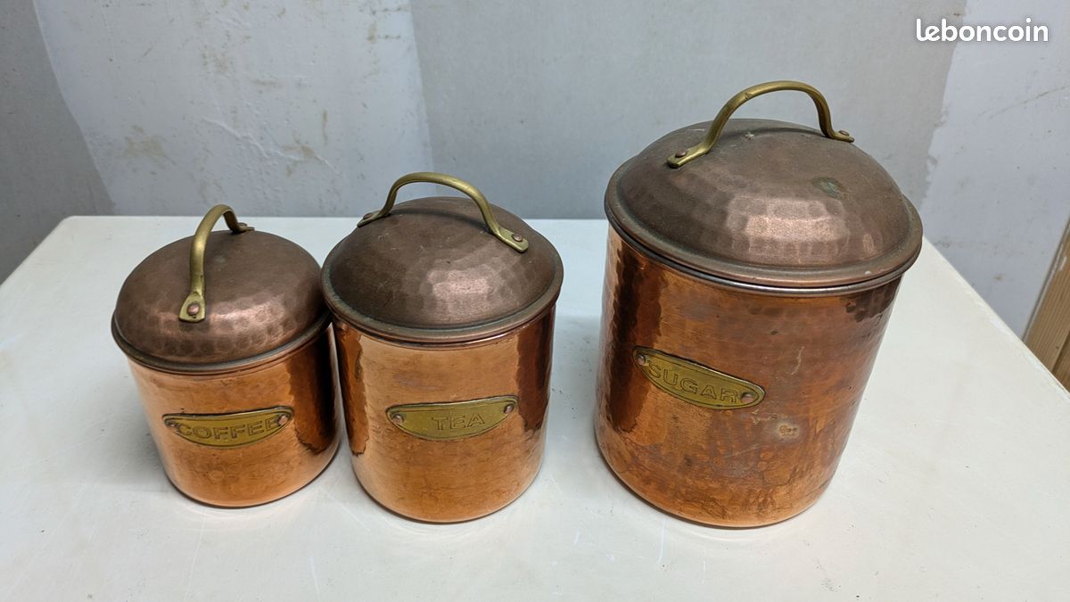 Lot 3 Bols à Nicher En Cuivre Vintage – Déco Cuisine, Style Chalet, état D'occasion