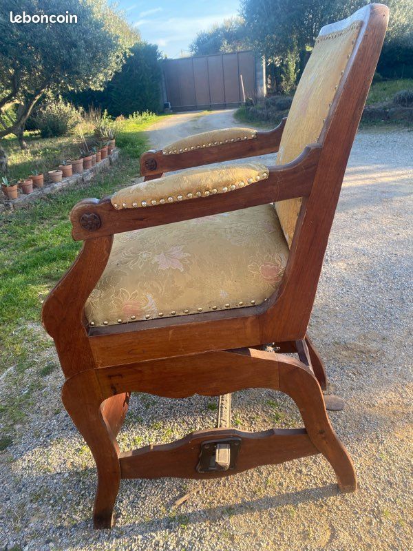 Fauteuil de barbier ancien PHOENIX – Eugene Berninghaus Cincinnati – pièce de métier déco industrielle (image 4)
