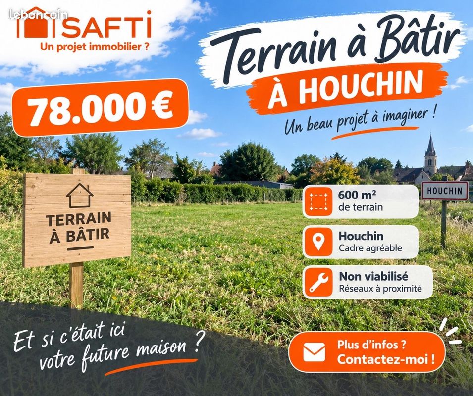 Terrain 600 m² · à Houchin · 600 m² · 78 000 €