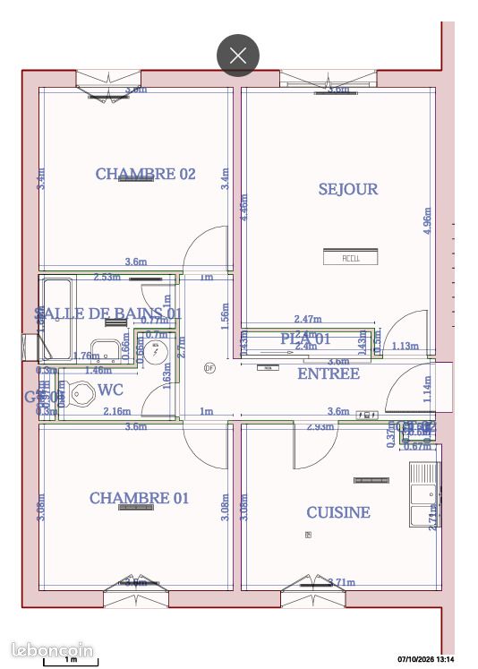 Appartement 3 pièces 66 m² · à Lapoutroie · 66 m² · 554 €/mois