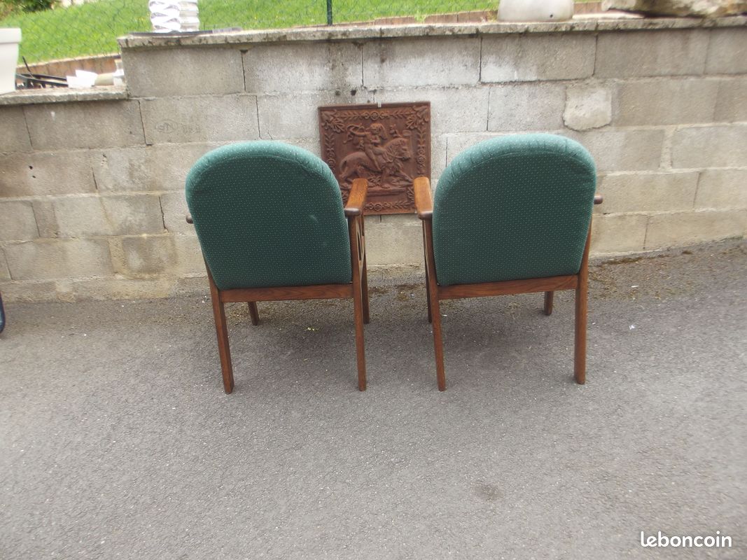 2 fauteuils bois et tissus (image 2)