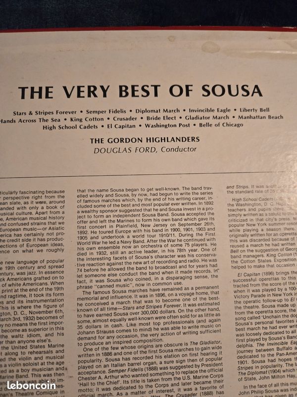 Vinyle 33T the very best of sousa (image 5)