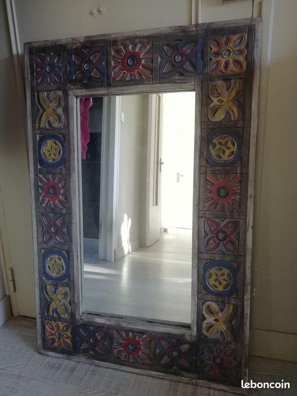Miroir patchwork en bois (image 1)