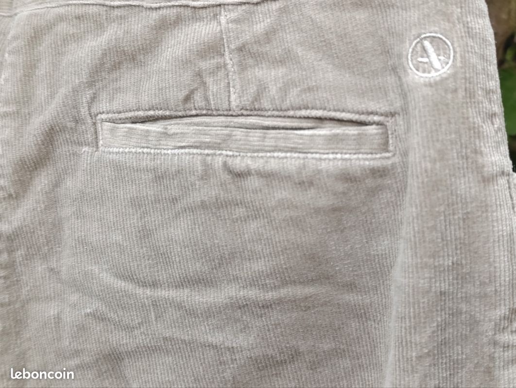 Pantalon droit en velours côtelé Aigle – Couleur Grège / Beige Taupe (image 9)