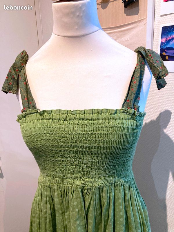 Robe longue verte vintage (image 3)