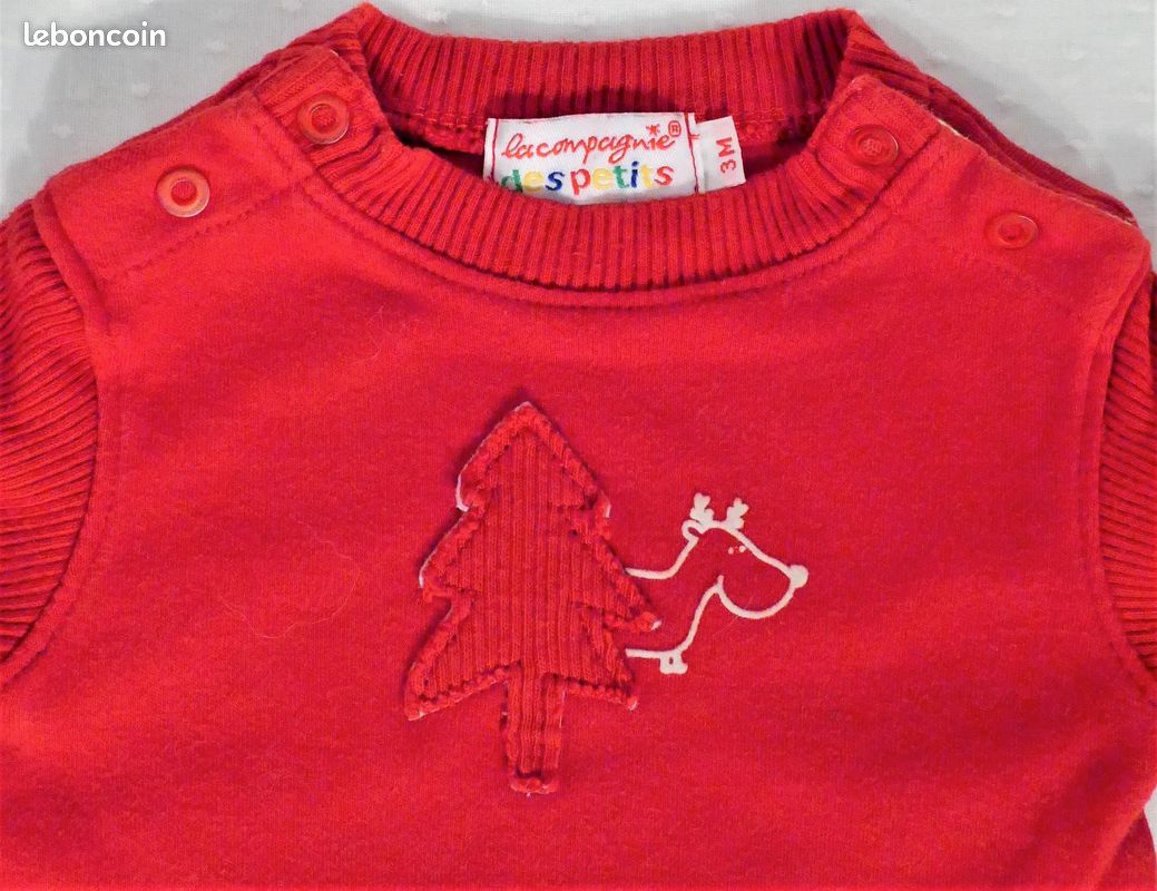 Body de Noël au sapin et renne de la maison La compagnie des petits, Taille 3 mois (image 2)