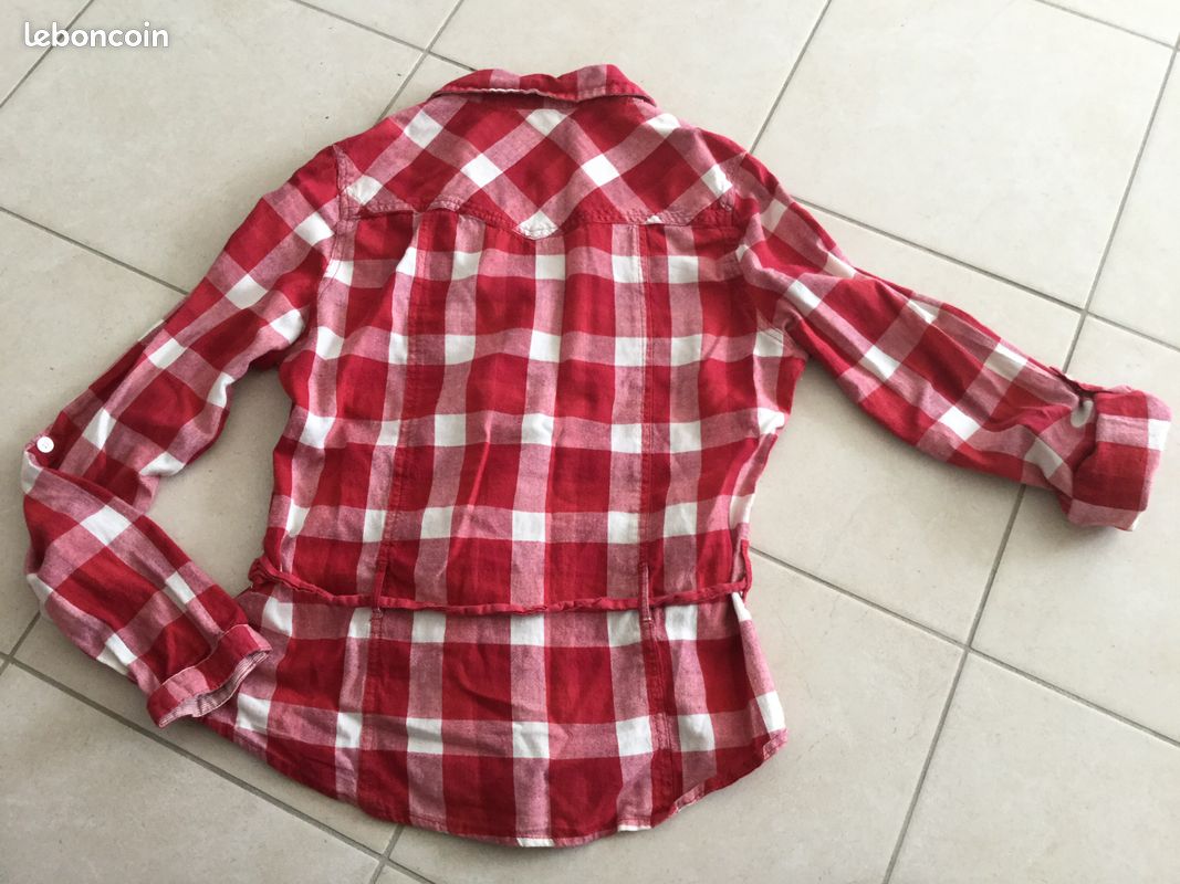 Chemise fille taille S rouge a carreaux (image 3)