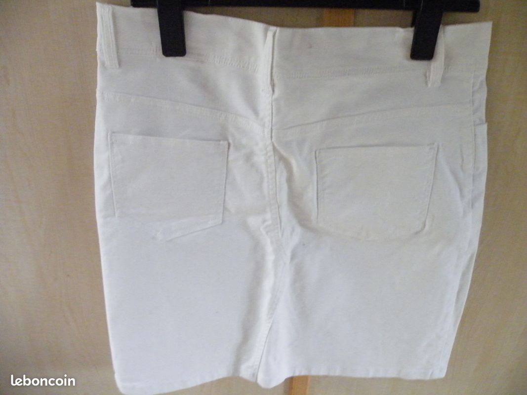 Jupe midi Jeans blanche (image 4)