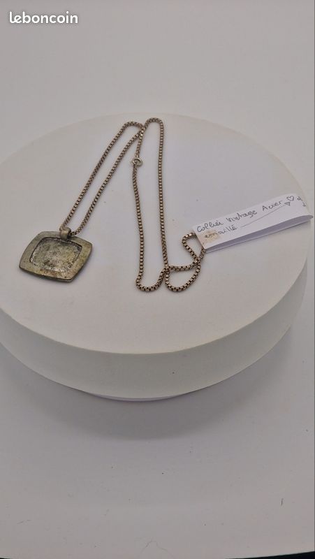 Collier vintage acier émaillé (image 3)