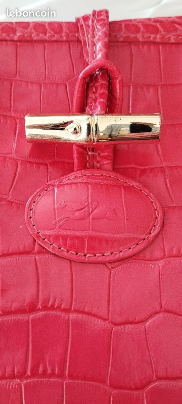 Très beau sac à main authentique LONGCHAMP en cuir rose (image 5)