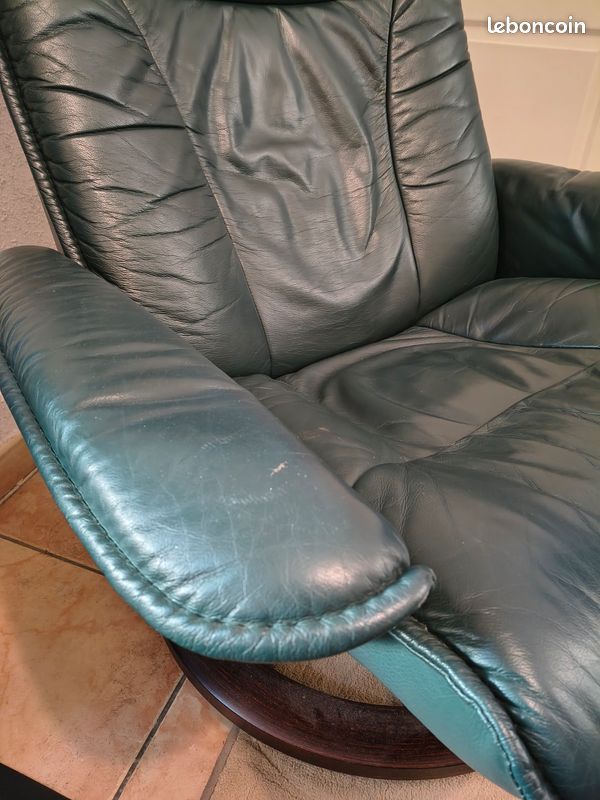 Fauteuil Stressless cuir véritable et repose-pied (image 2)
